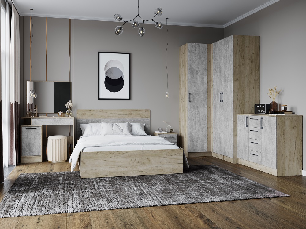 Вегас Текс (Дуб крафт серый/Цемент)