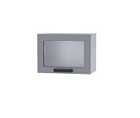 Шкаф верхний со стеклом 5ХС кухня Осло (Белый/Карбон Дарк грин)