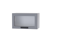 Шкаф верхний со стеклом 6ХС кухня Осло (Белый/Карбон Пепел)