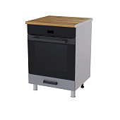 Шкаф нижний духовой 6Д кухня Тоскана без столешницы (Белый/Графит)