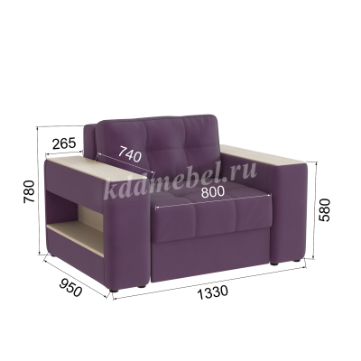 Кресло-кровать Доро (Винный/Клен кремовый)