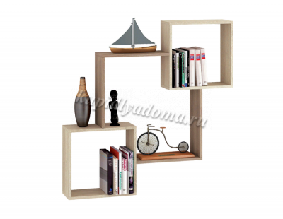 Полка Ника-2 (Ясень шимо темный/Дуб сонома)