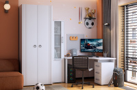 Компоновка Лайт 2 угловой+ Шкаф 2ст Ева белый инт рен