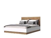 Кровать Адель 1.6 с подъемным механизмом (Дуб вотан/Белый гладкий)