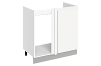 Шкаф рабочий под мойку угл. Фьюжн 42.63 L800 правый (1 дв. гл.) (Белый эмаль)
