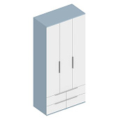 Шкаф 3ств. Бриз с ящиками (Дасти грин/Белый лофт)