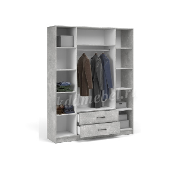 Шкаф 4д 2ящ. с зеркалом Чикаго (Ателье светлый)