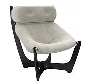 Кресло для отдыха Монд Модель 11 (Венге-эмаль/Ткань велюр Серый Lamb silver)