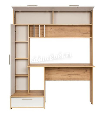 Стол письменный с надстройкой Крафт (Дуб сонома/Белый)
