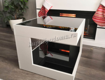 Стол журнальный СЖ-20 (Белый/Черное стекло)