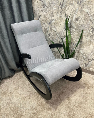 Кресло-качалка Неаполь Модель 1 (Венге-эмаль/Ткань Cветло-серый Verona Light Grey)