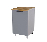 Шкаф нижний глубокий с единым фасадом Г6Р кухня Крафт без столешницы (Дуб сонома/Бетон светлый)