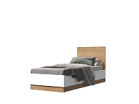 Кровать Адель 0.8 с подъемным механизмом (Дуб вотан/Белый гладкий)