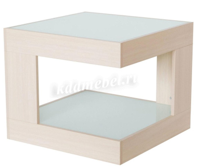 Стол журнальный СЖ-20 (Дуб сонома/стекло белое)
