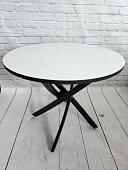 Стол обеденный Арчи-3 0.8 (Оракал 010/Кромка черная/Опоры черные)