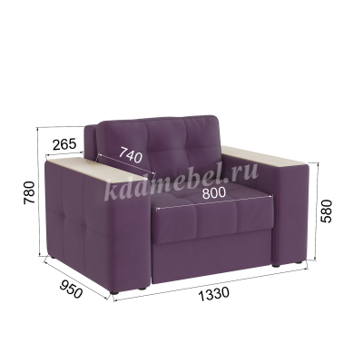 Кресло-кровать Нави (Винный/Клен кремовый)
