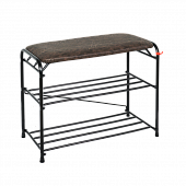 Подставка для обуви Альфа-23 3-х полочная с сиденьем (Черный)