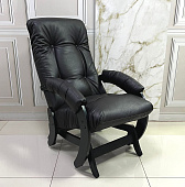 Кресло-маятник Неаполь Модель 12 (Венге-эмаль/Экокожа Коричневый Dundi 108)