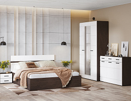 Либерти СтендМебель (Венге/Белый глянец)