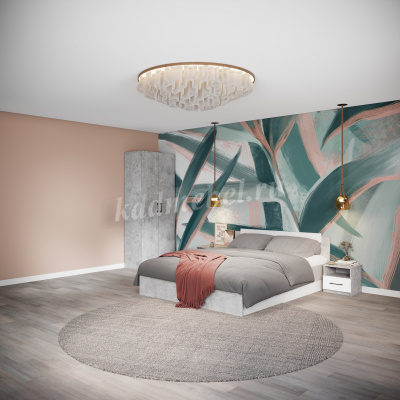 Шкаф 4д 2ящ. с зеркалом Чикаго (Ателье светлый)