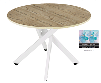 Стол обеденный круглый Стеклянный (Акварель 3/Подстолье кросс белый)