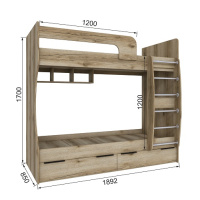 Кровать 0,8-1_Дуб Делано