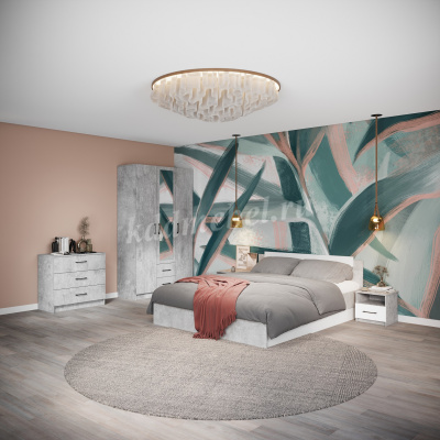 Шкаф 4д 2ящ. с зеркалом Чикаго (Ателье светлый)