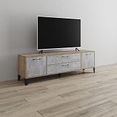 Тумба ТВ Парус-13 (Дуб крафт серый/Цемент)