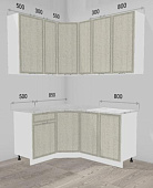 Кухня угловая Орлеан 1,357*1,657 МДФ (Кантри Милк) Мрамор Лацио