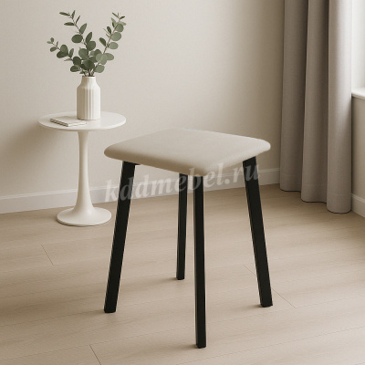 Табурет Френк (Бежевый велюр/Белый)