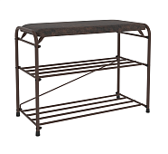 Подставка для обуви Альфа-23 3-х полочная с сиденьем (Коричневый)