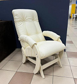 Кресло-маятник Неаполь Модель 12 (Дуб шампань-эмаль/Экокожа Бежевый Dundi 112)