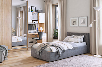 Кровать Бест 0.9 с подъемным механизмом (Графит велюр)