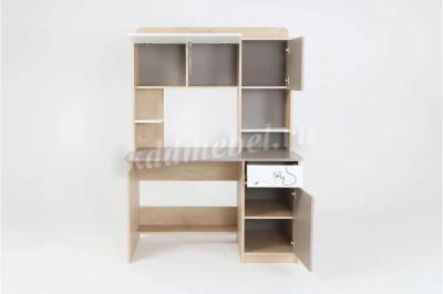 Стол компьютерный Котофей (Дуб ирландский/Белый/Мокко)